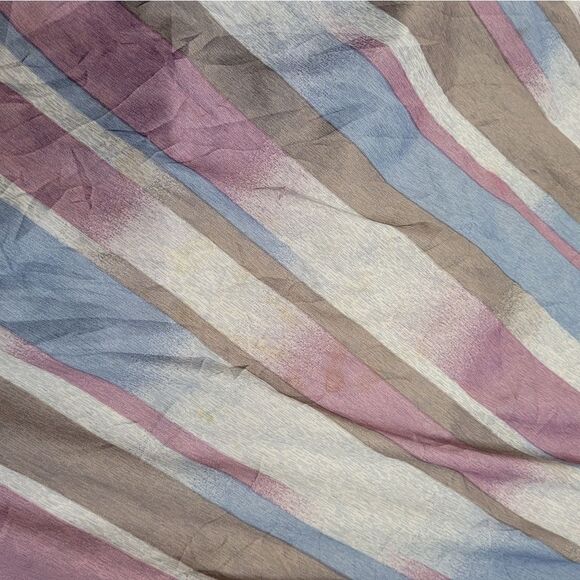 VINTAGE 70s striped short sleeve fit and flare midi day dress M - Picture 12 of 16